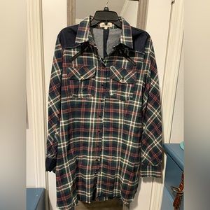 Plaid Western Dress / Large